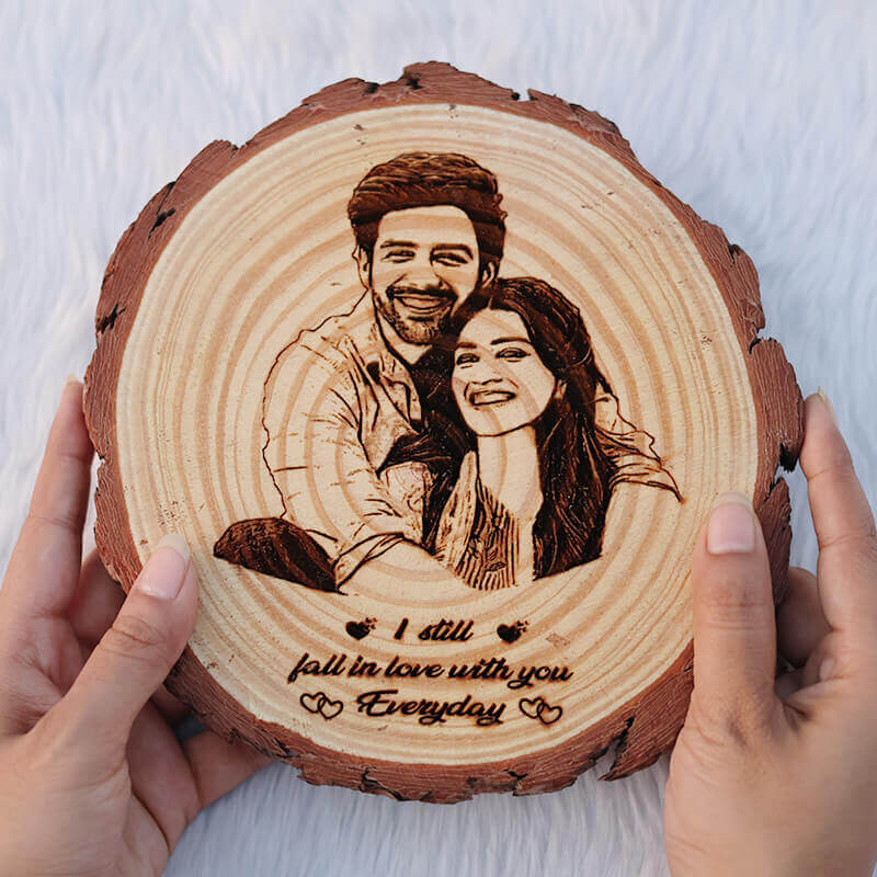Himalayan Natural Wooden Engraved Frame